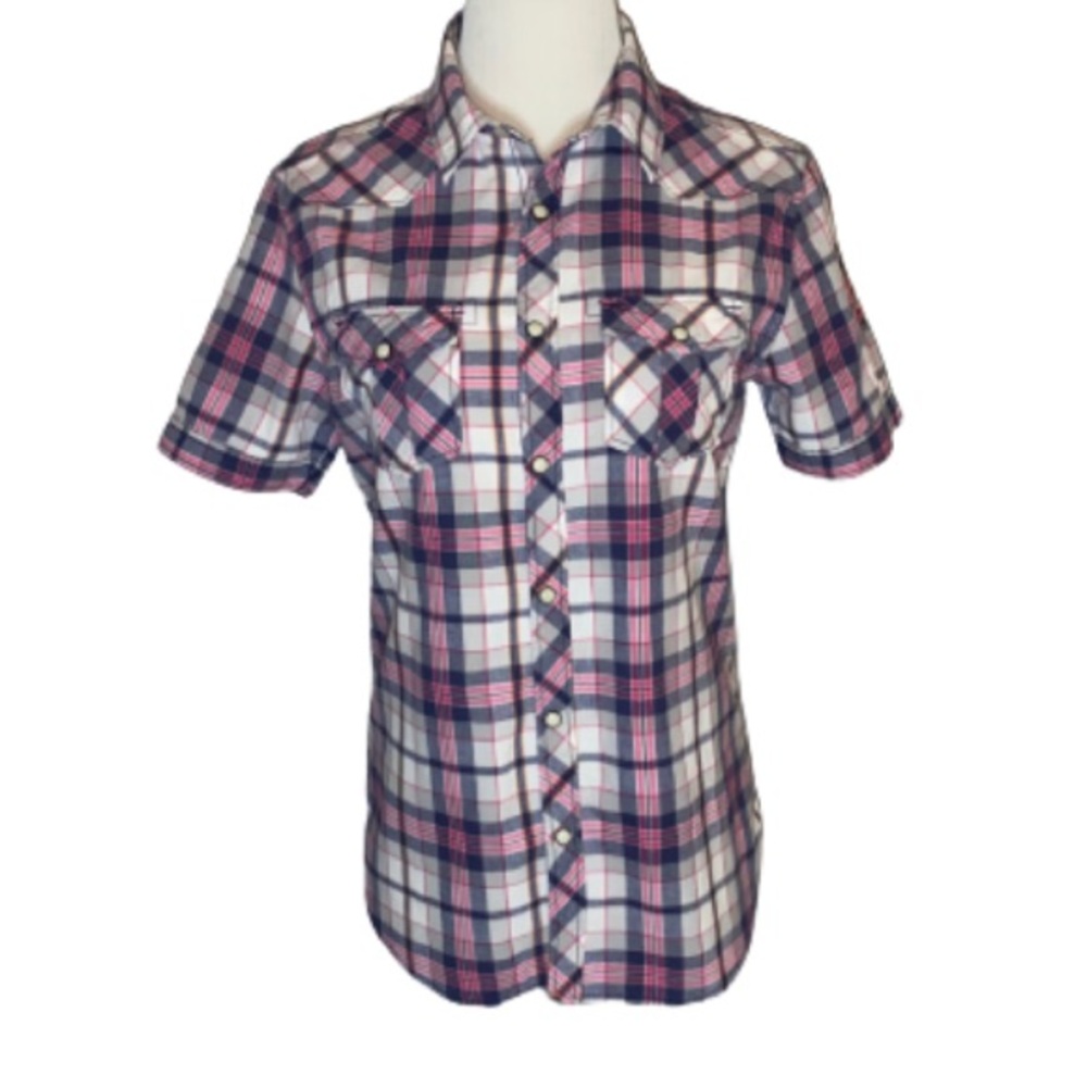 Aeropostale Plaid Button Down Short Sleeve Shirt Size SP